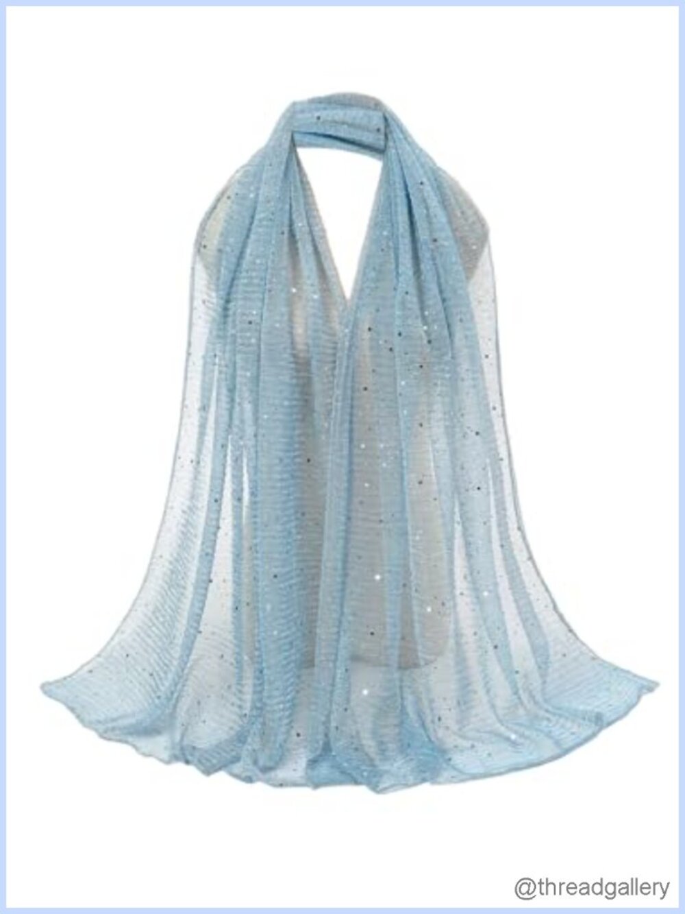 Sequin Sheer Mesh Scarf Lightweight Sparkly Headscarf Shawl Wrap